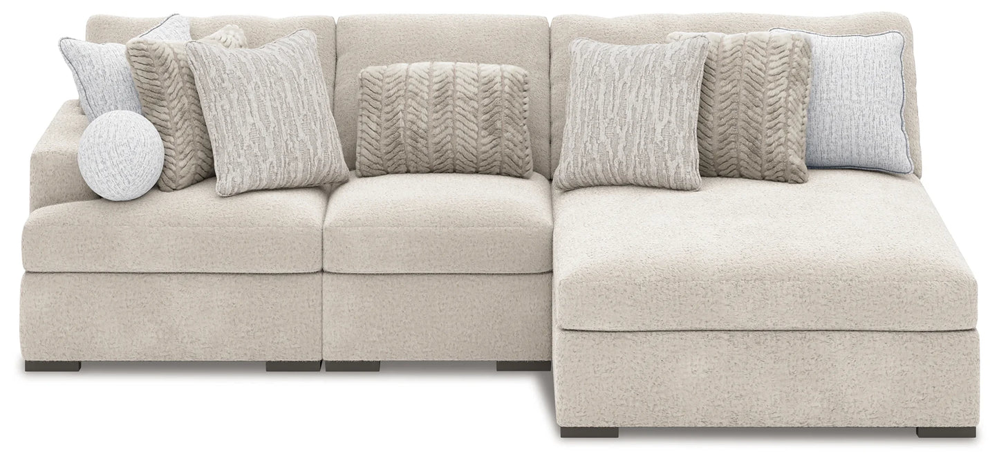 Cuddle Plush - Arctic - 3-Piece Sectional With Armless Chaise And LAF Corner Chair