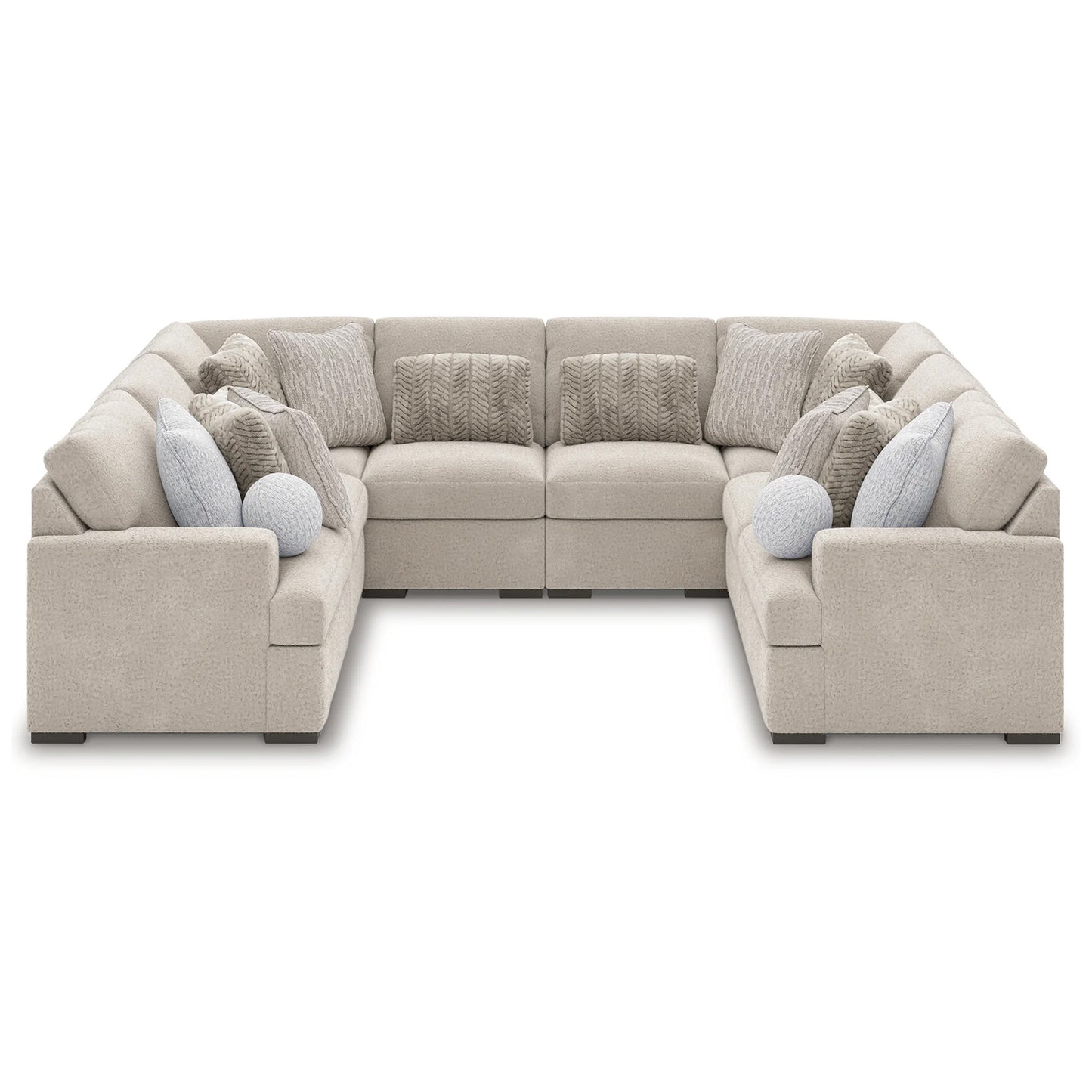 Cuddle Plush - Arctic - 10-Piece Sectional With 2 Oversized Ottomans
