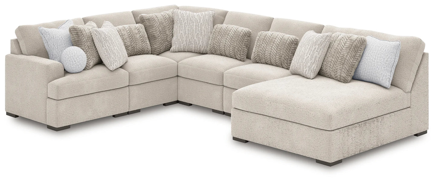 Cuddle Plush - Arctic - 6-Piece Sectional With Armless Chaise And LAF Corner Chair