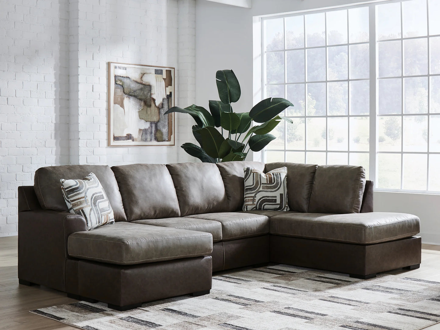 Castille Way - 2-Piece Sleeper Sectional With RAF Corner Chaise - Fossil