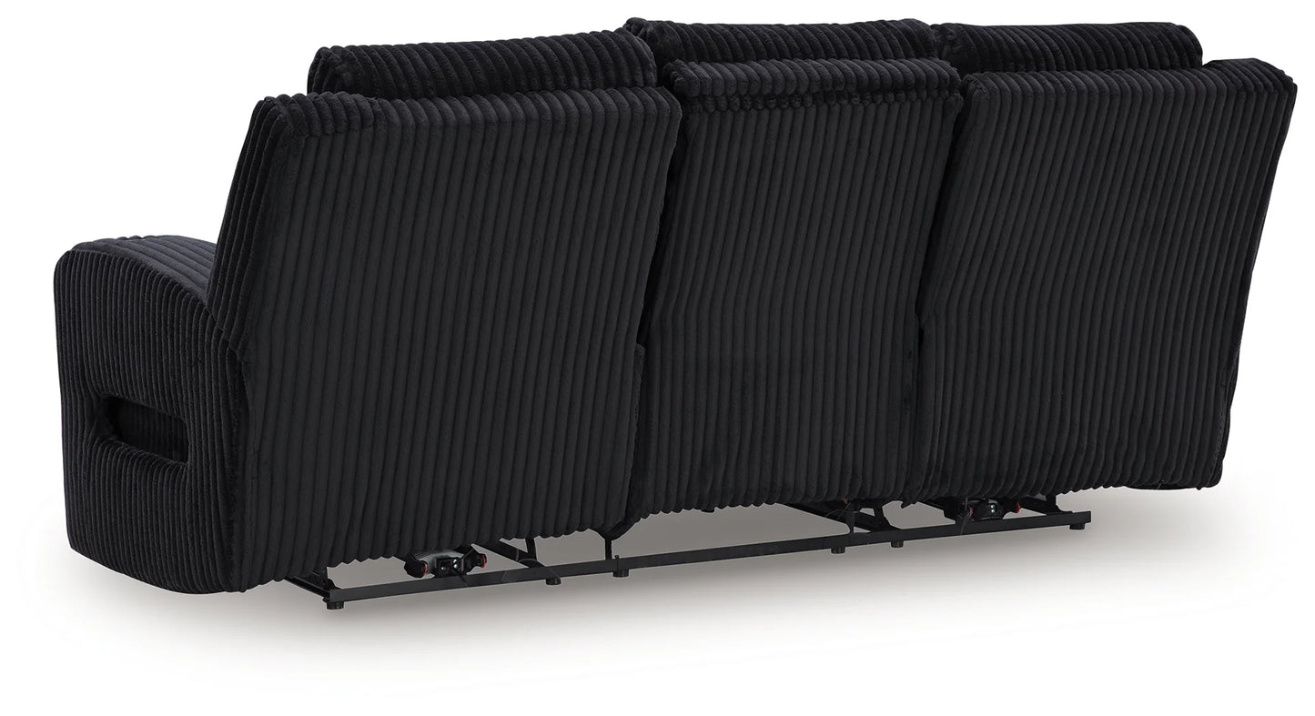 Forest Lake - Black - Power Reclining Sofa With Adj Headrest
