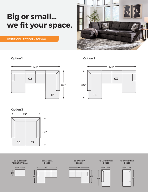 Lentiz - 2-Piece Sectional With LAF Corner Chaise - Onyx