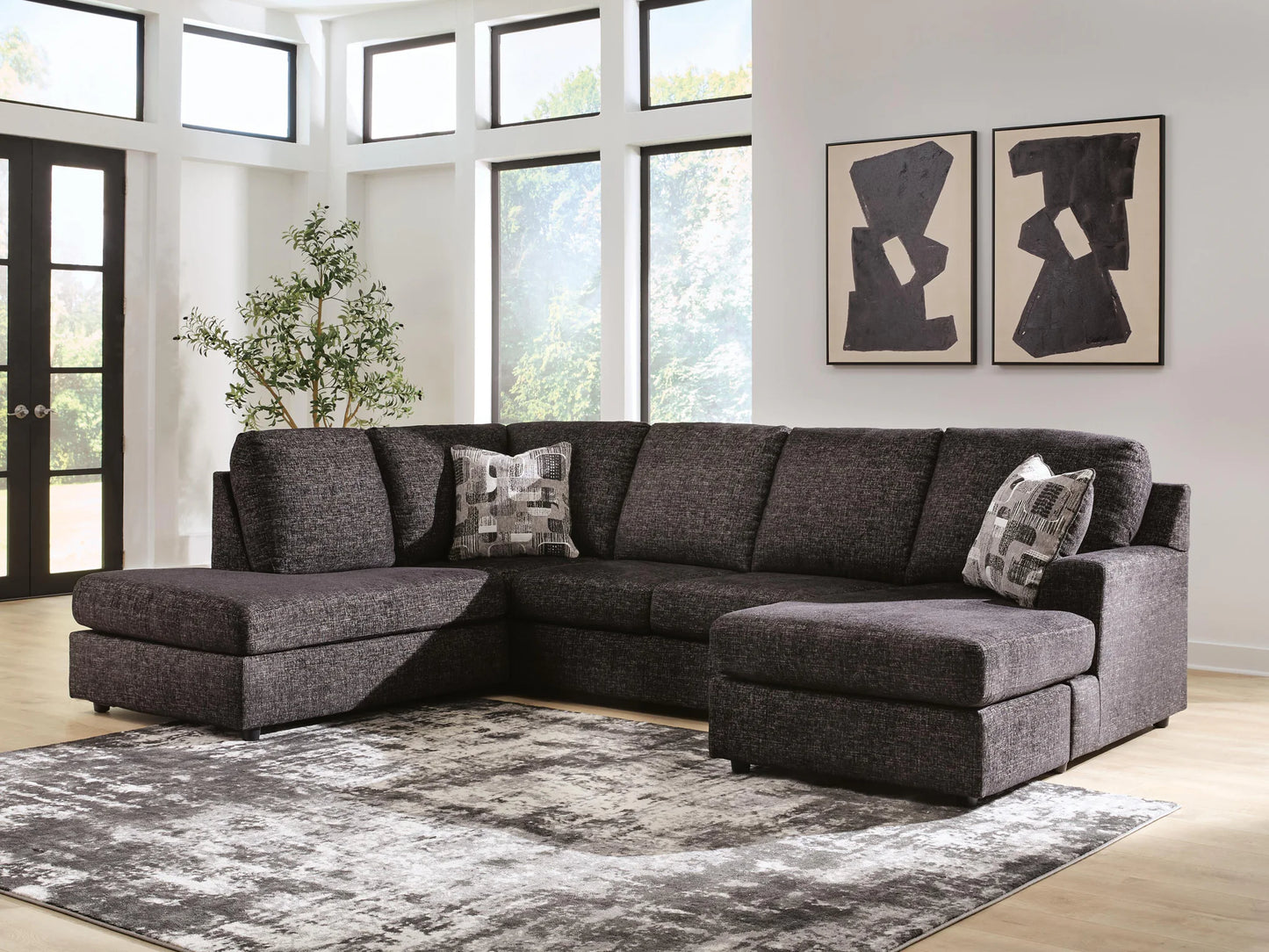 Lentiz - 2-Piece Sectional With LAF Corner Chaise - Onyx