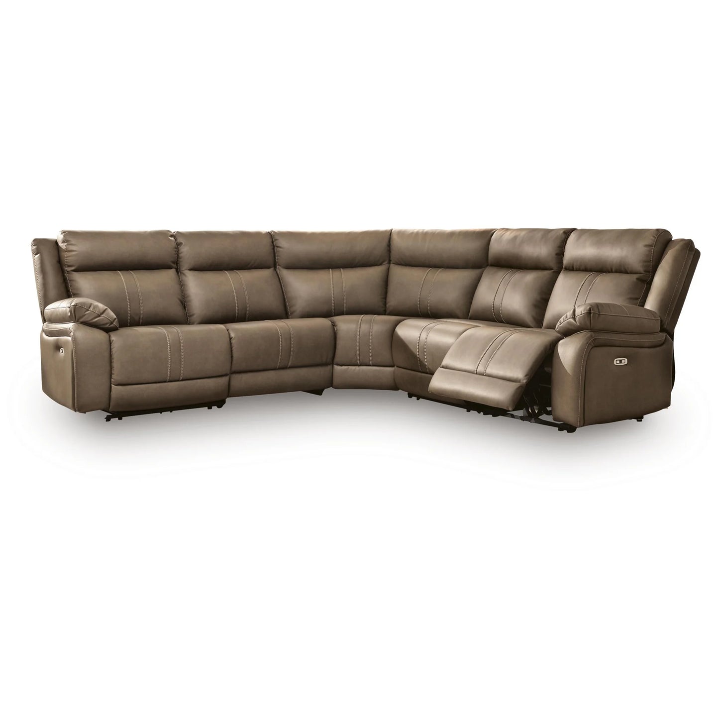Max-Momentum - 5-Piece Power Reclining Sectional - Biscotti