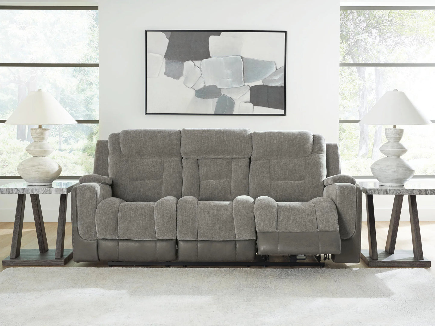 Mixed Motion - Power Reclining Sofa With Adjustable Headrest - Shadow