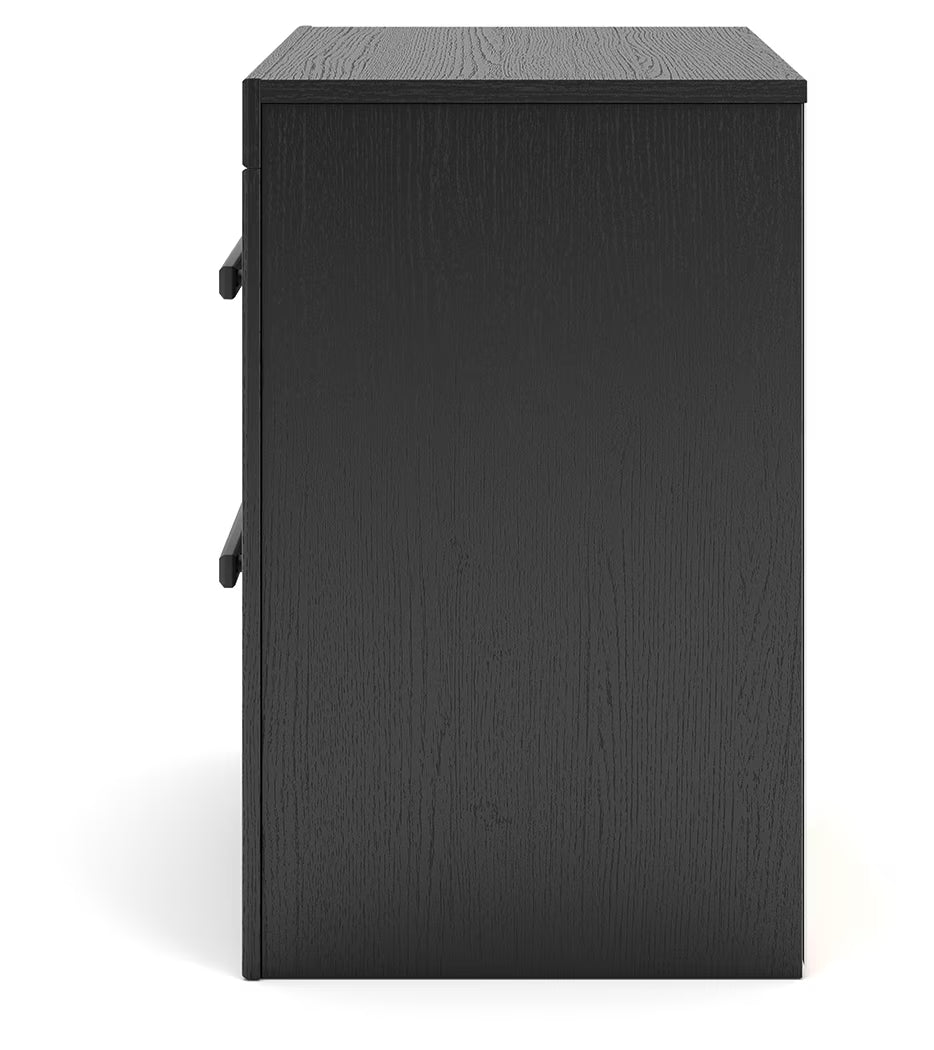 Broachmyn - Two Drawer Night Stand - Black / Gray