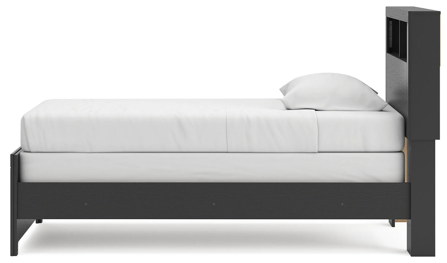 Broachmyn - Twin Bookcase Bed - Black / Gray