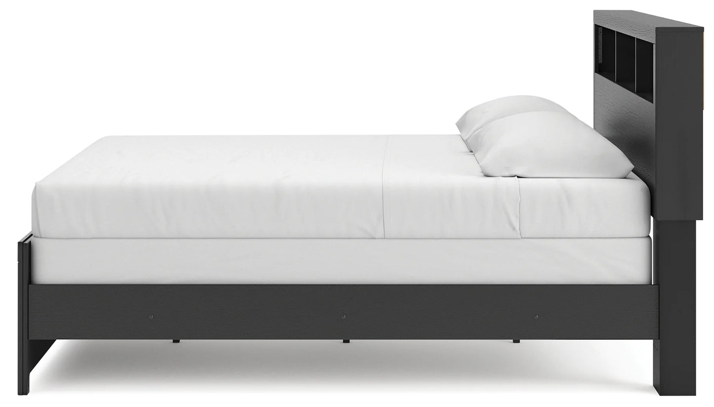 Broachmyn - King Bookcase Bed - Black / Gray