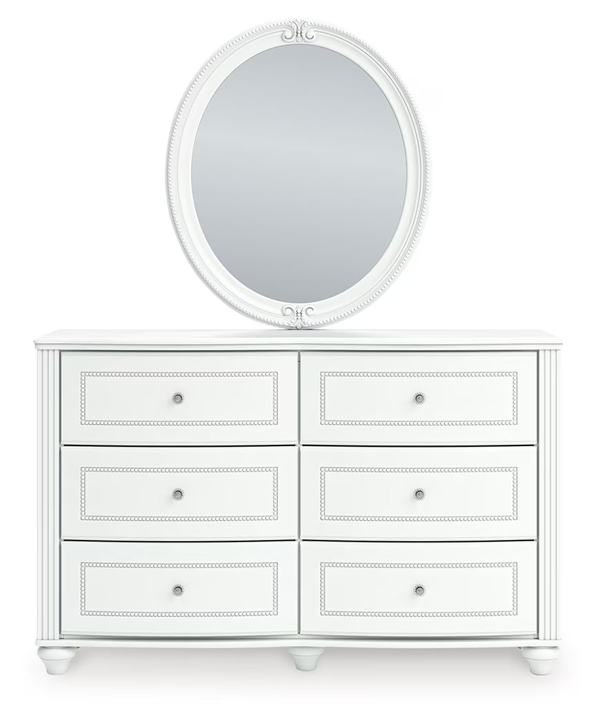 Kozlani - Dresser And Mirror - White