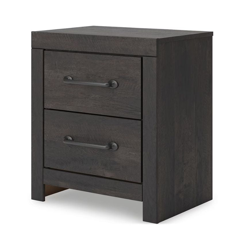 Hollivern - Dark Gray - Two Drawer Night Stand