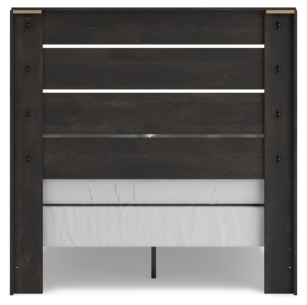 Hollivern - Dark Gray - Full Panel Bed