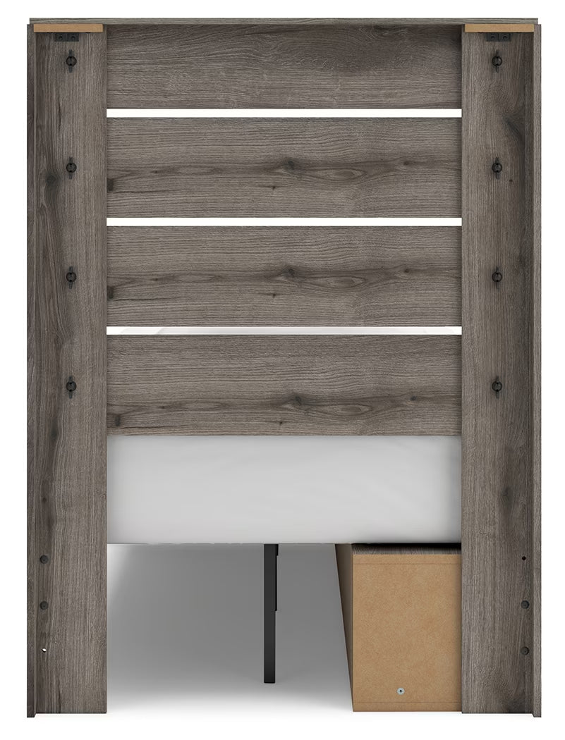 Graystorm - Brown Gray - Twin Panel Bed