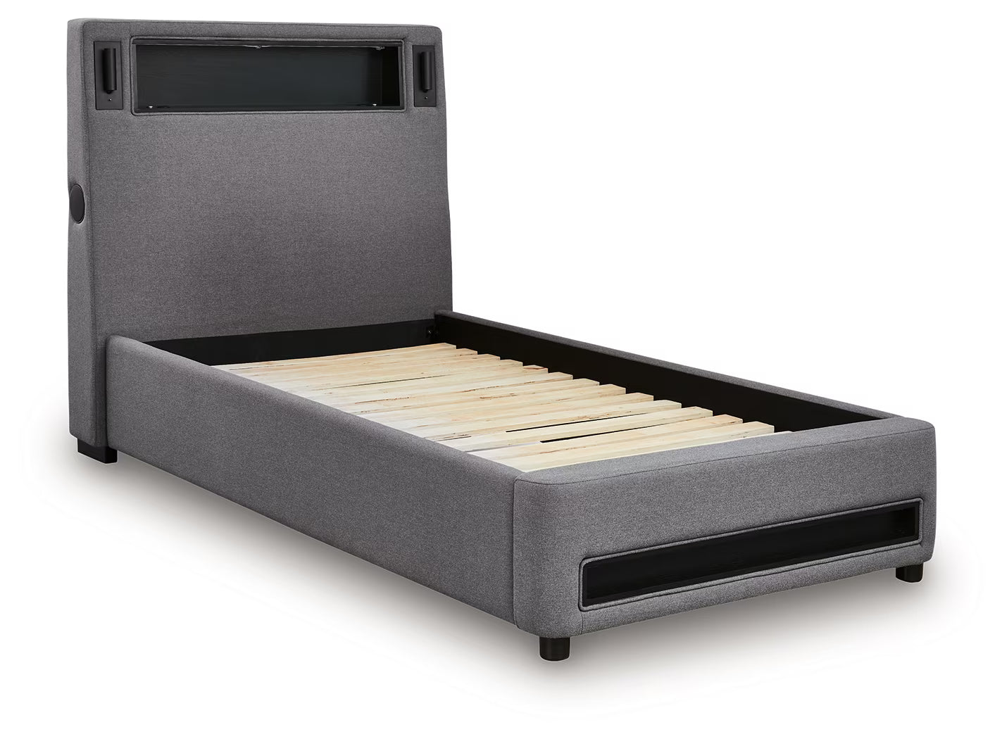 Verishaw - Twin Upholstered Bed - Gray