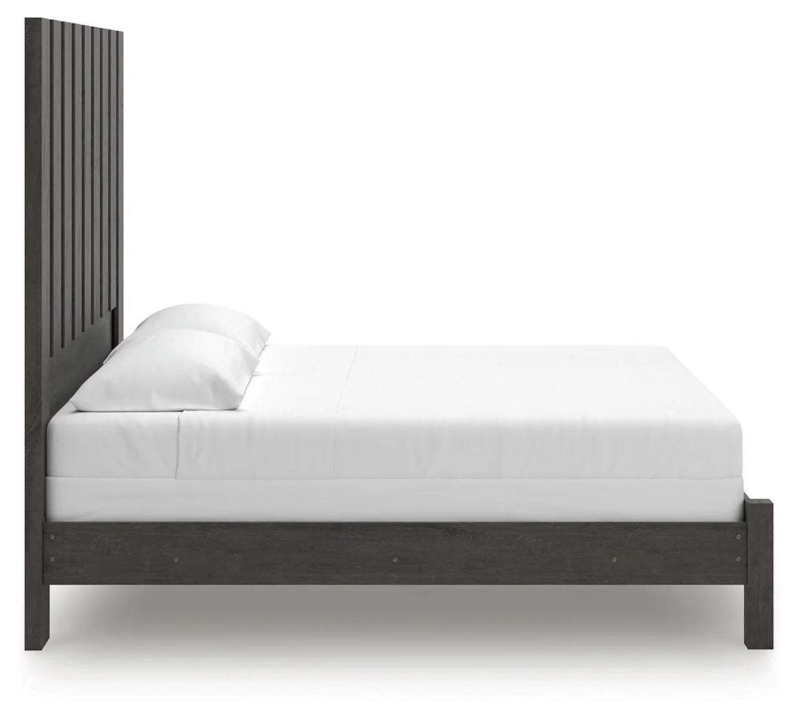 Fraluna - Charcoal - King Panel Bed