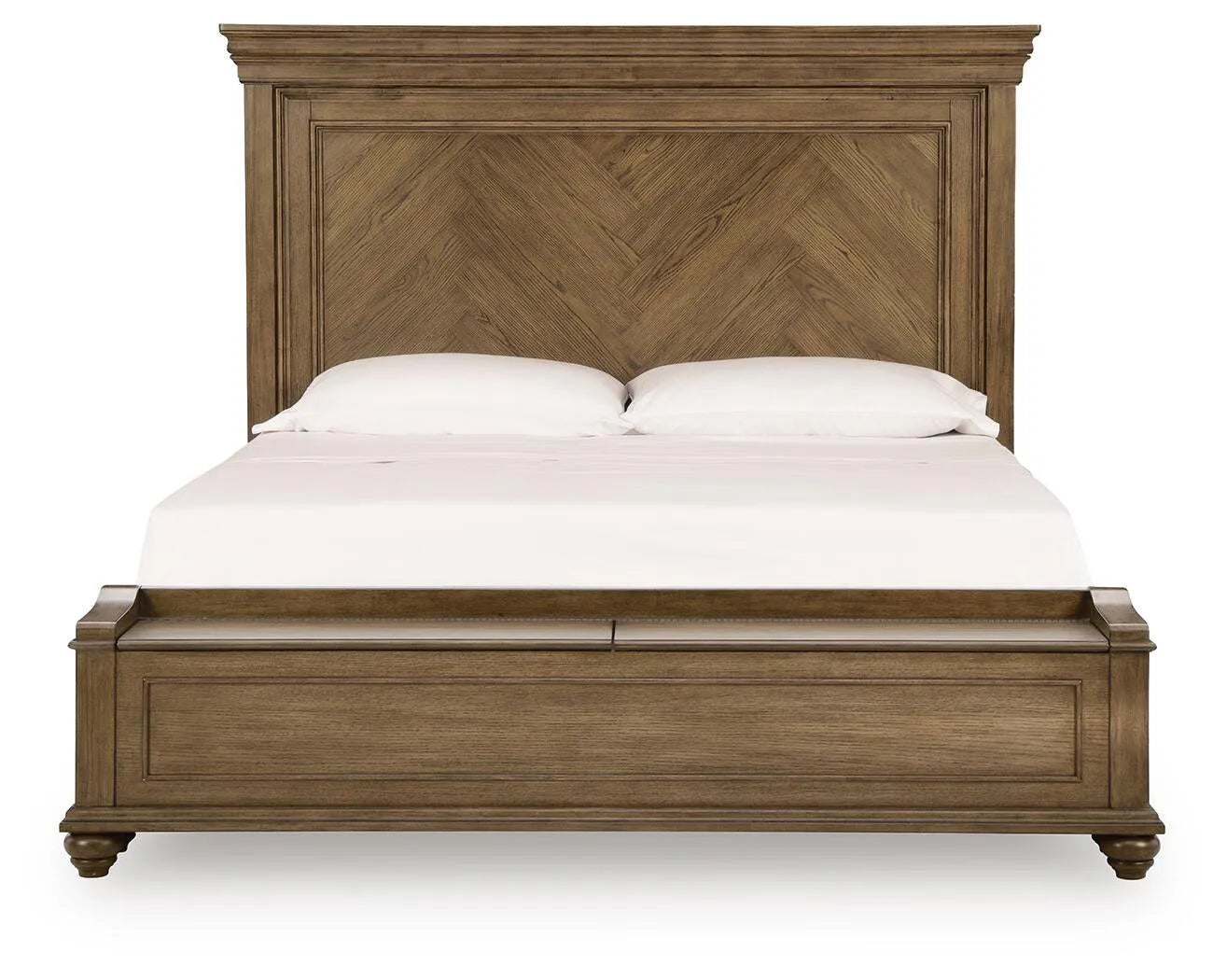 Karallin - California King Panel Storage Bed - Medium Brown
