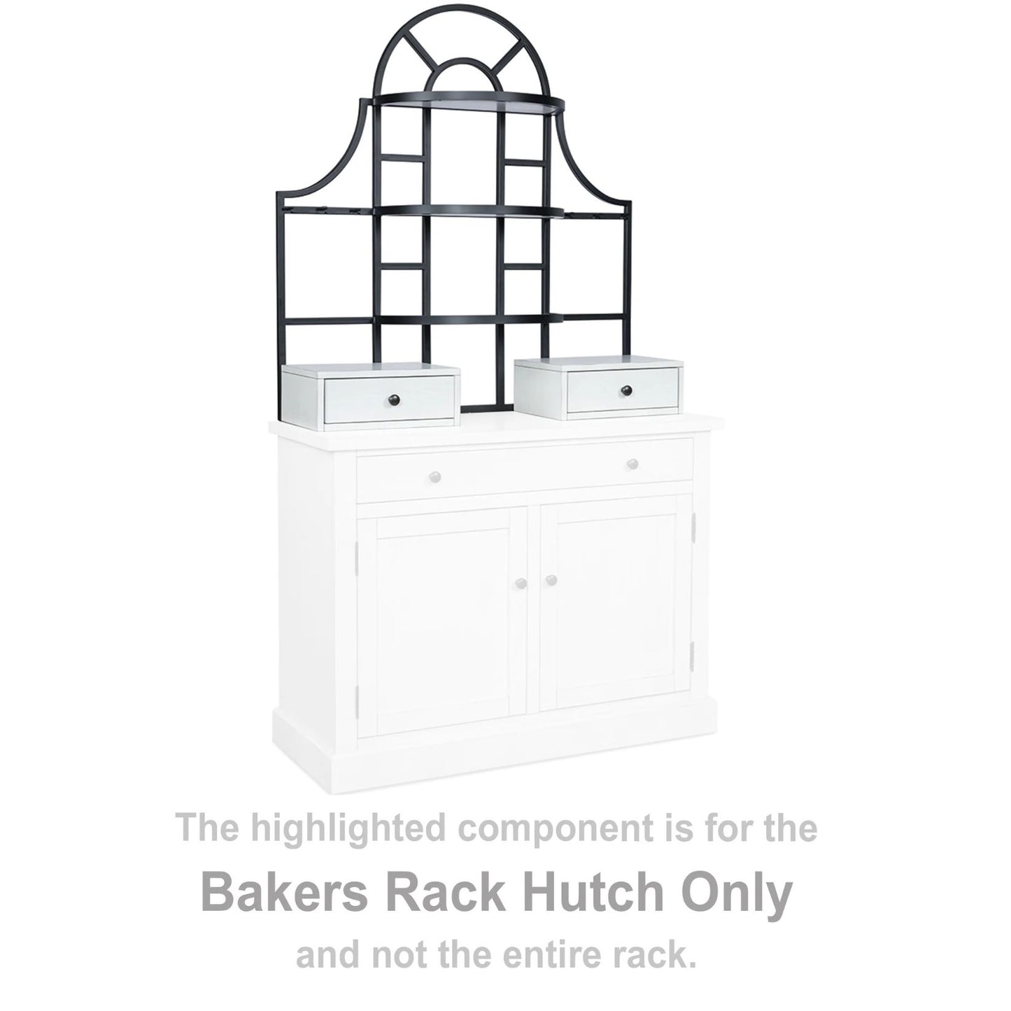 Greddinton - White / Black - Bakers Rack Hutch