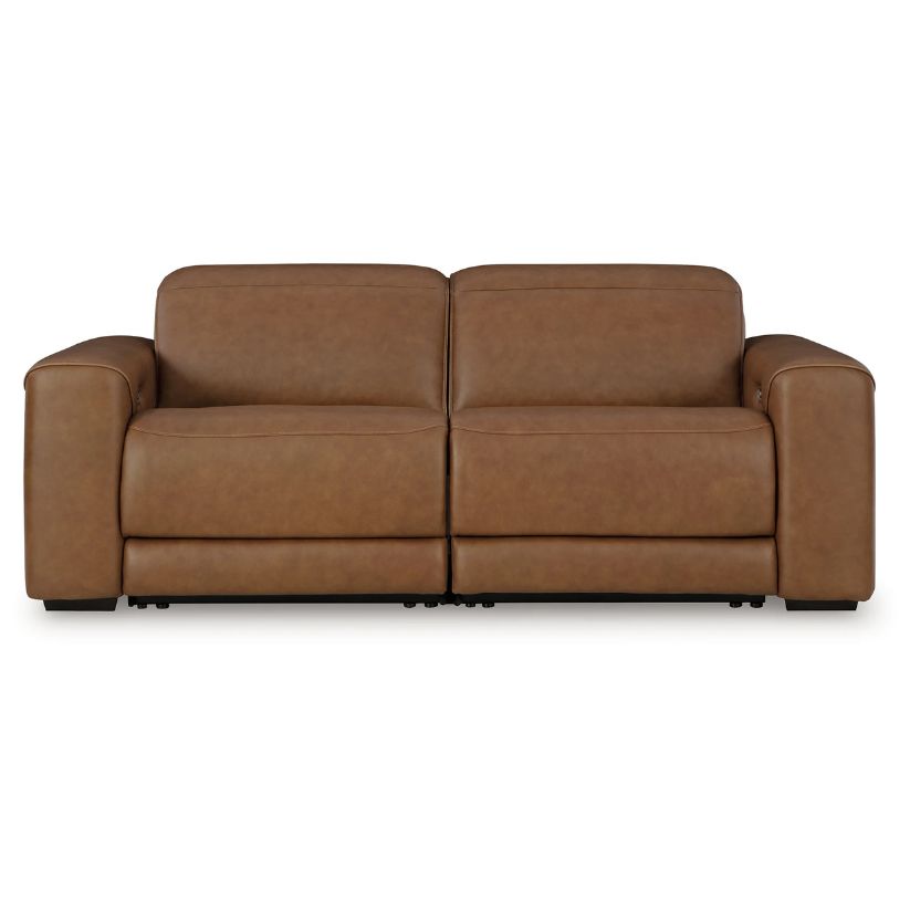 Magic Man - Caramel - 2-Piece Power Reclining Sectional Loveseat