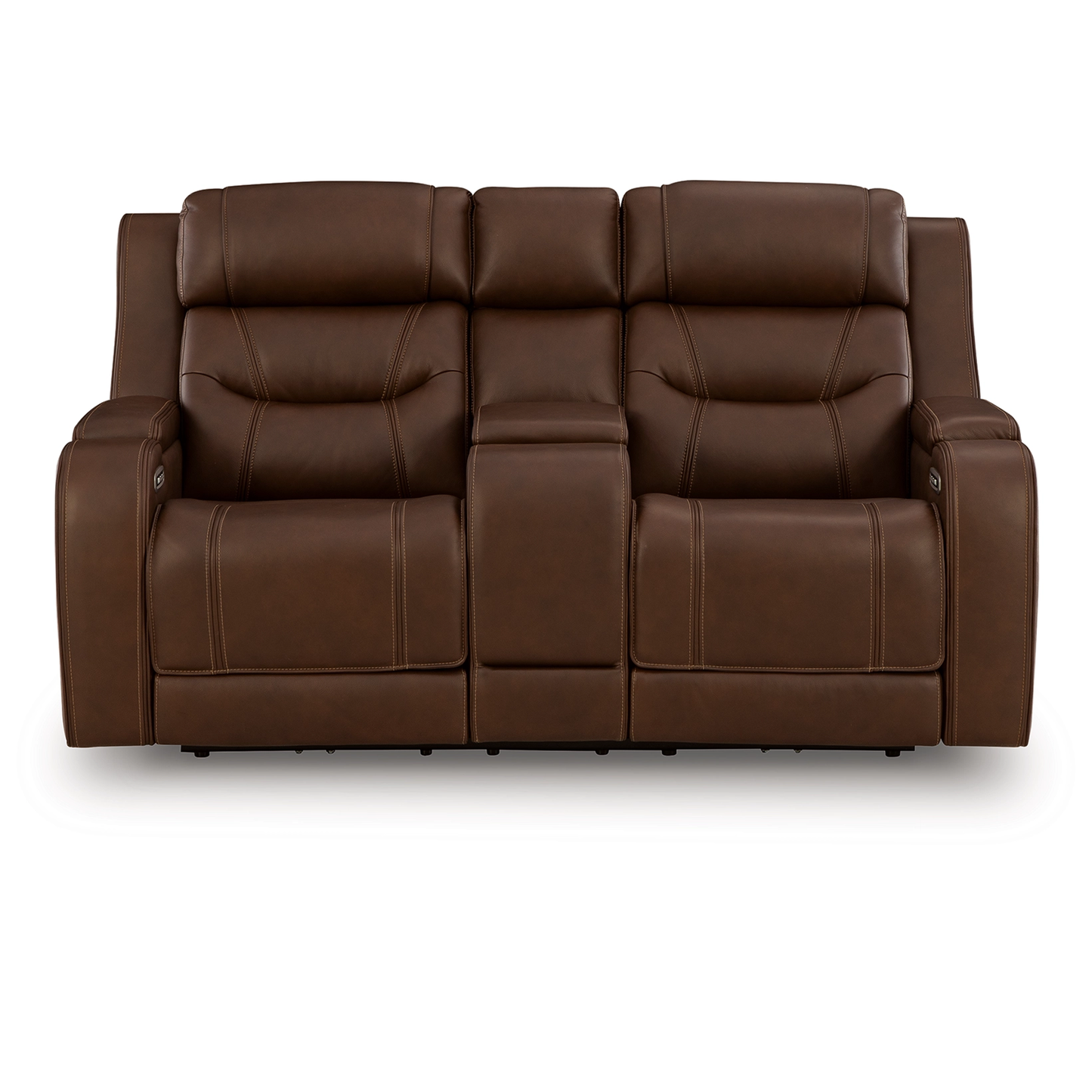 Knightington - Brown - Power Reclining Loveseat With Audio Seating