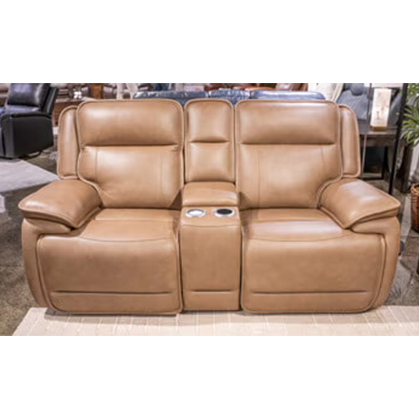 Glencroft - Sahara - Power Reclining Loveseat With Console / Adjustable Headrest