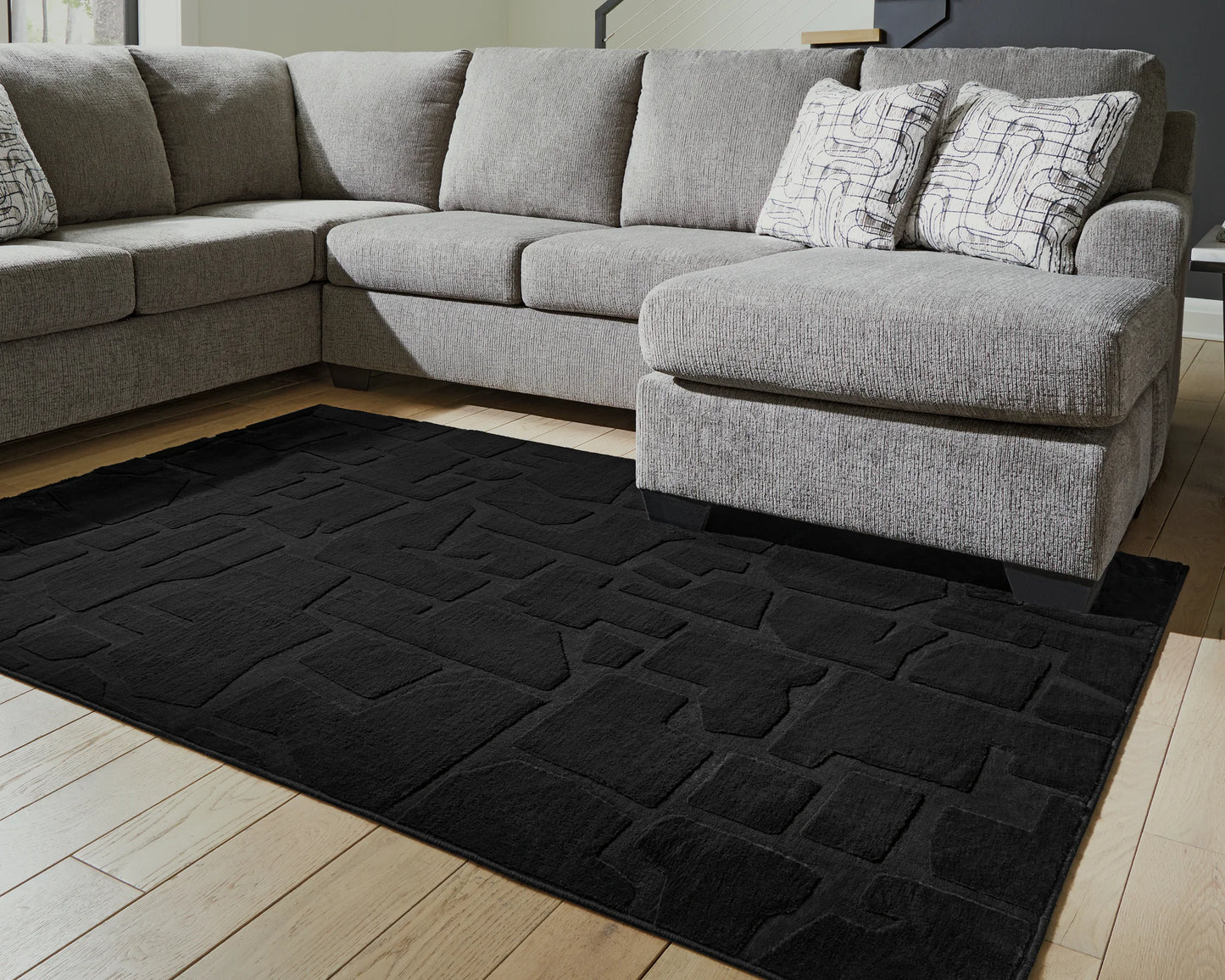 Gibbswell - Black - Washable Large Rug - 8' x 10'