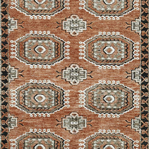 Qaabiz - Sienna / Ivory / Black - Medium Rug - 5' x 7'