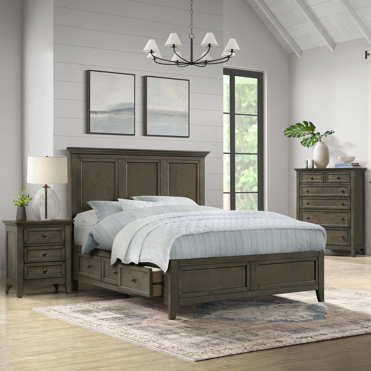 San Mateo - King Storage Bed - Gray