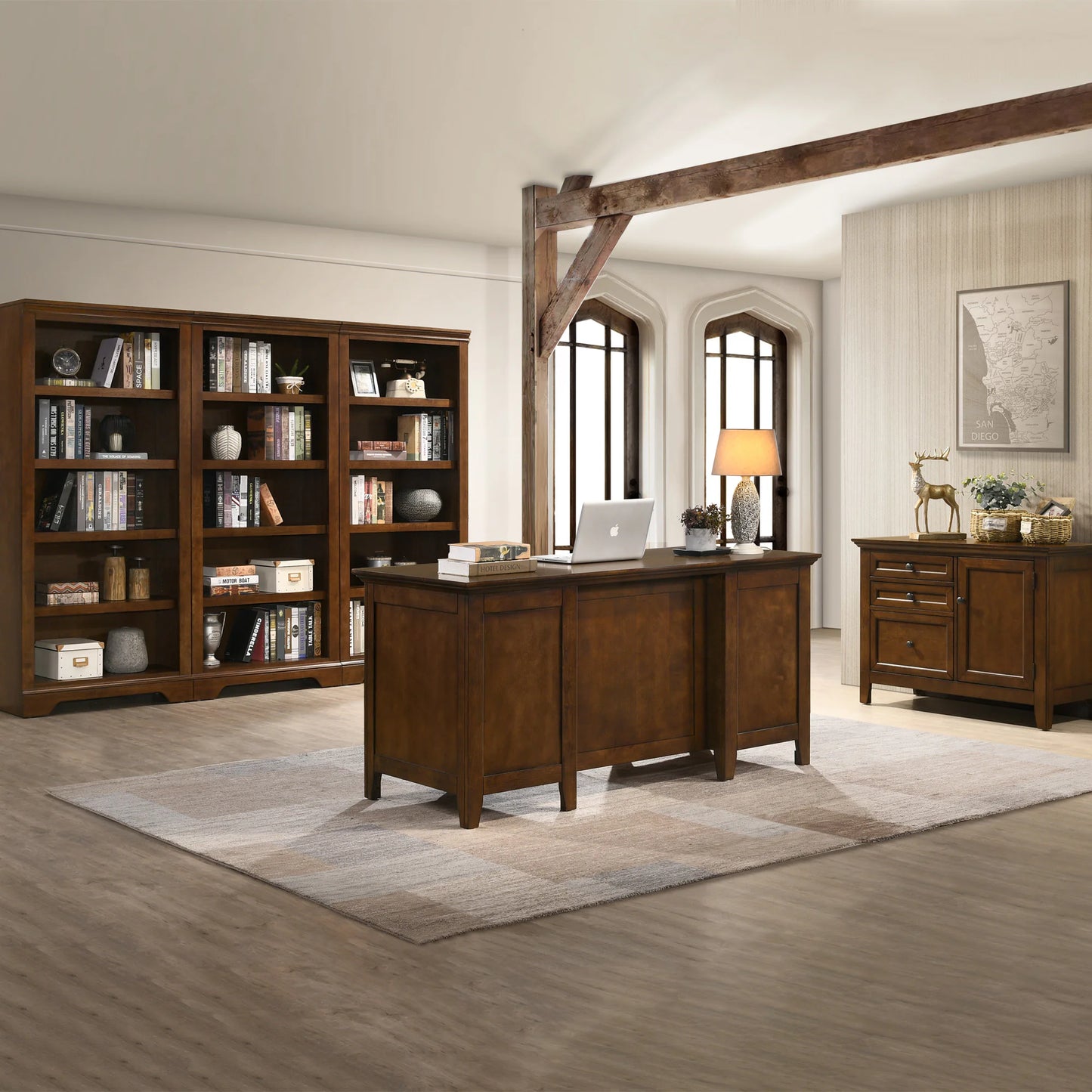 San Mateo - 62" Executive Desk - Tuscan