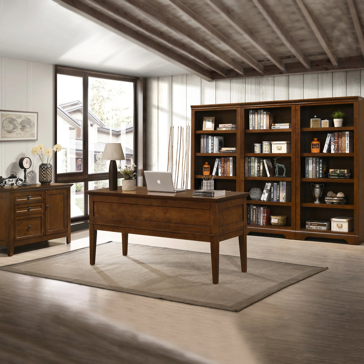 San Mateo - 62" Half Ped Desk - Tuscan