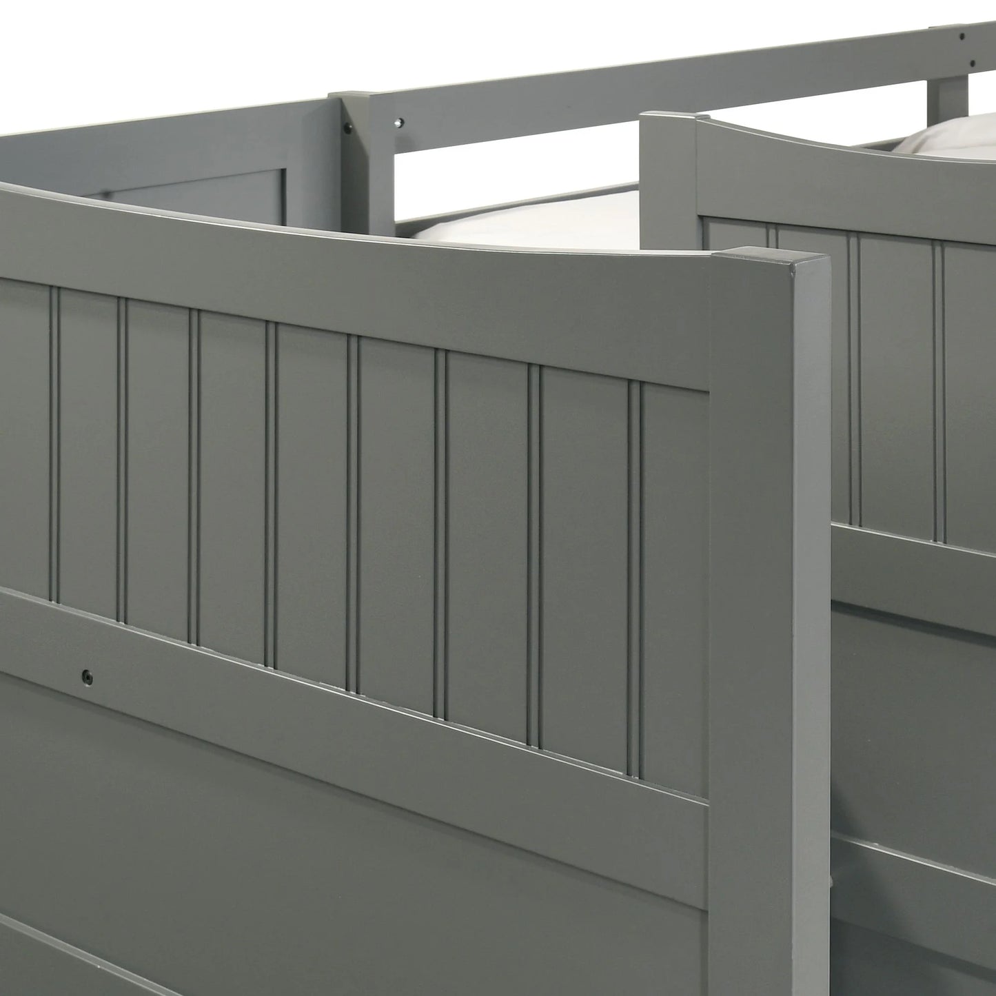 Sami - Twin Over Full Step Bunk With Left Headboard - Gray