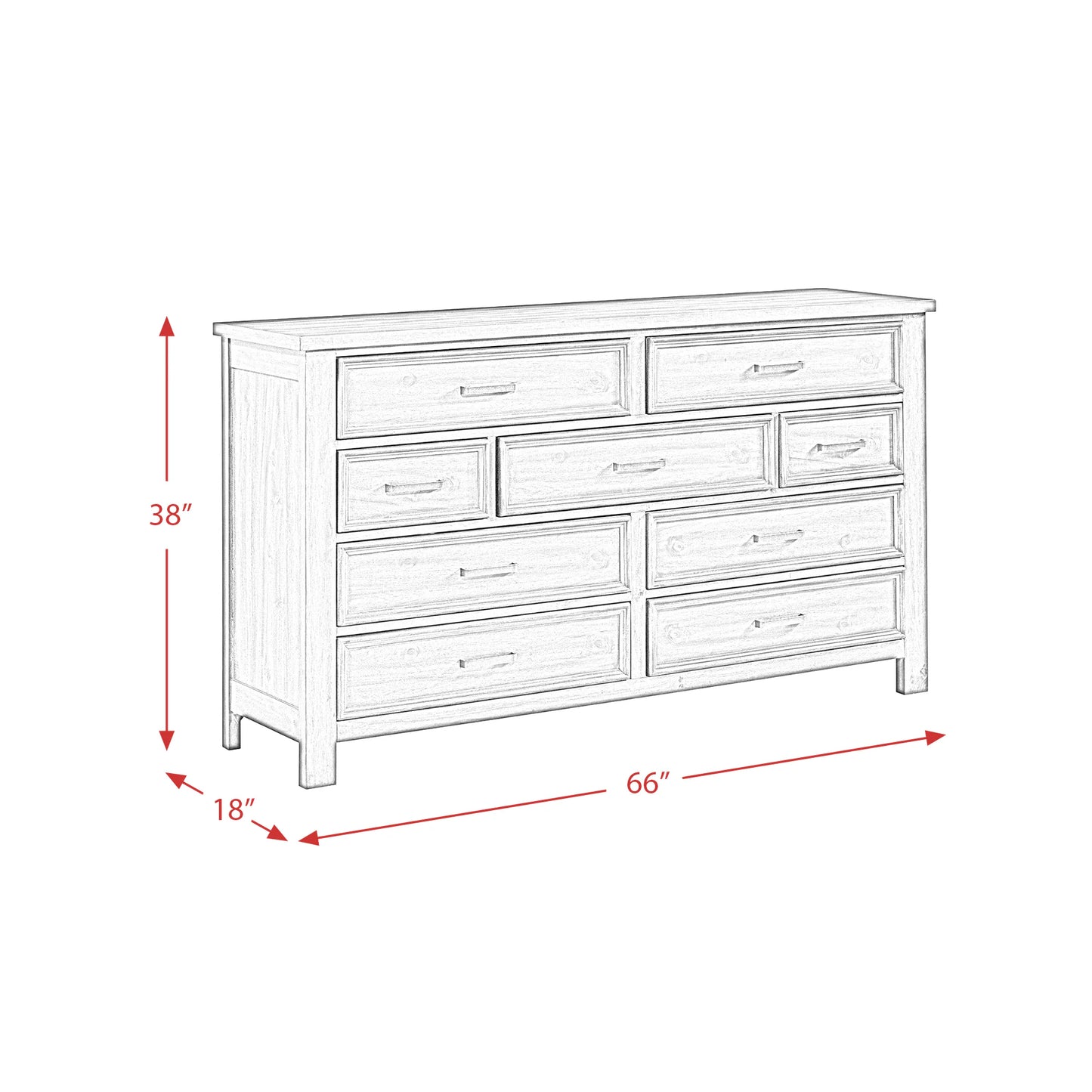 Sullivan - 9-Drawer Dresser - Drift Gray