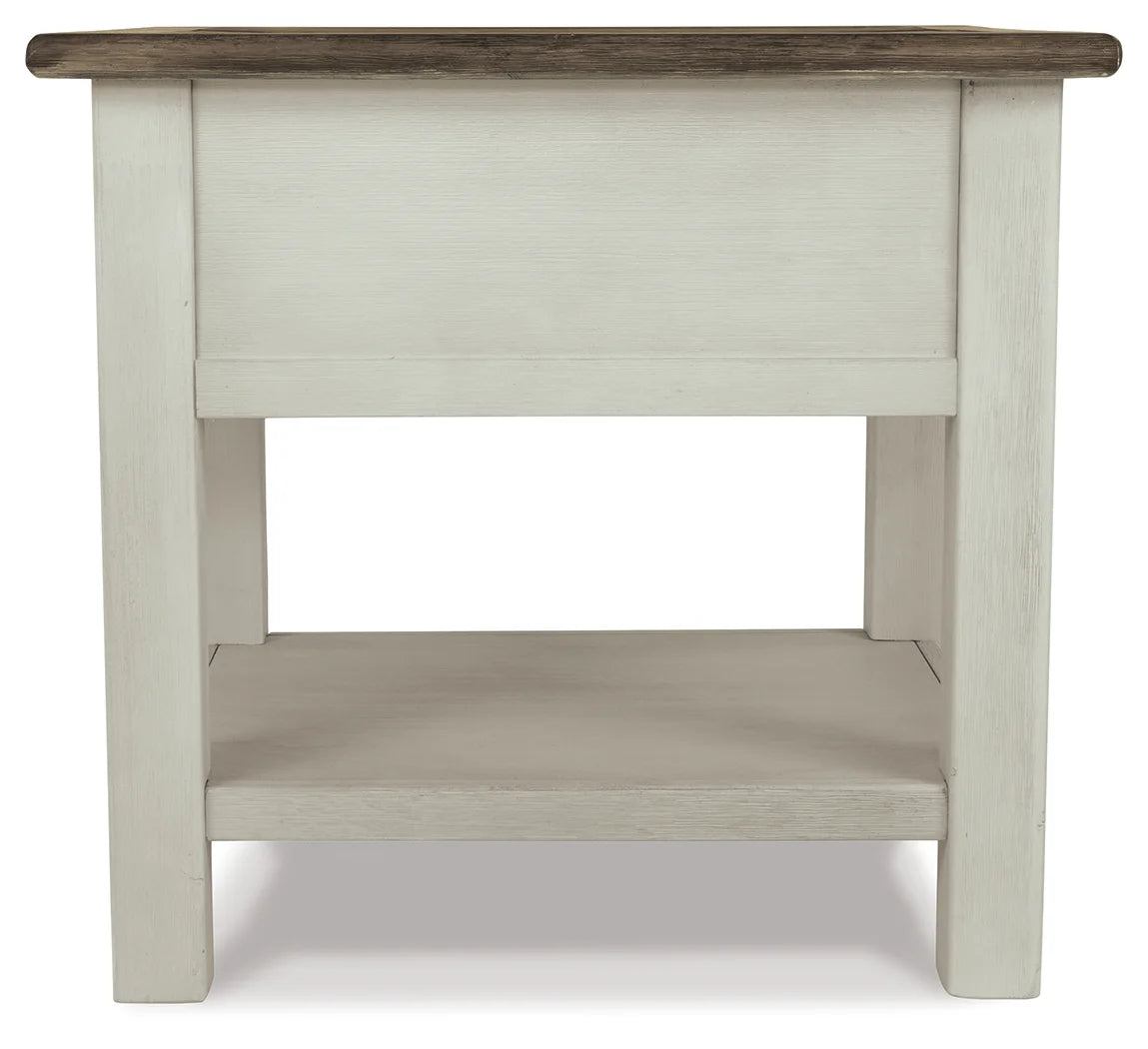 Bolanburg - White / Brown / Beige - Chair Side End Table - Door
