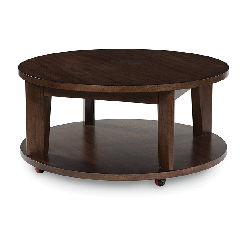 Korestone 2 - Dark Brown - Round Cocktail Table – Furniture