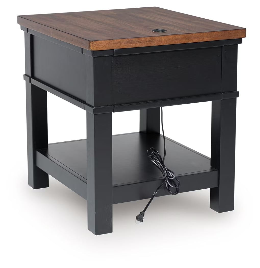 Wildenauer - Brown / Black - Rectangular End Table