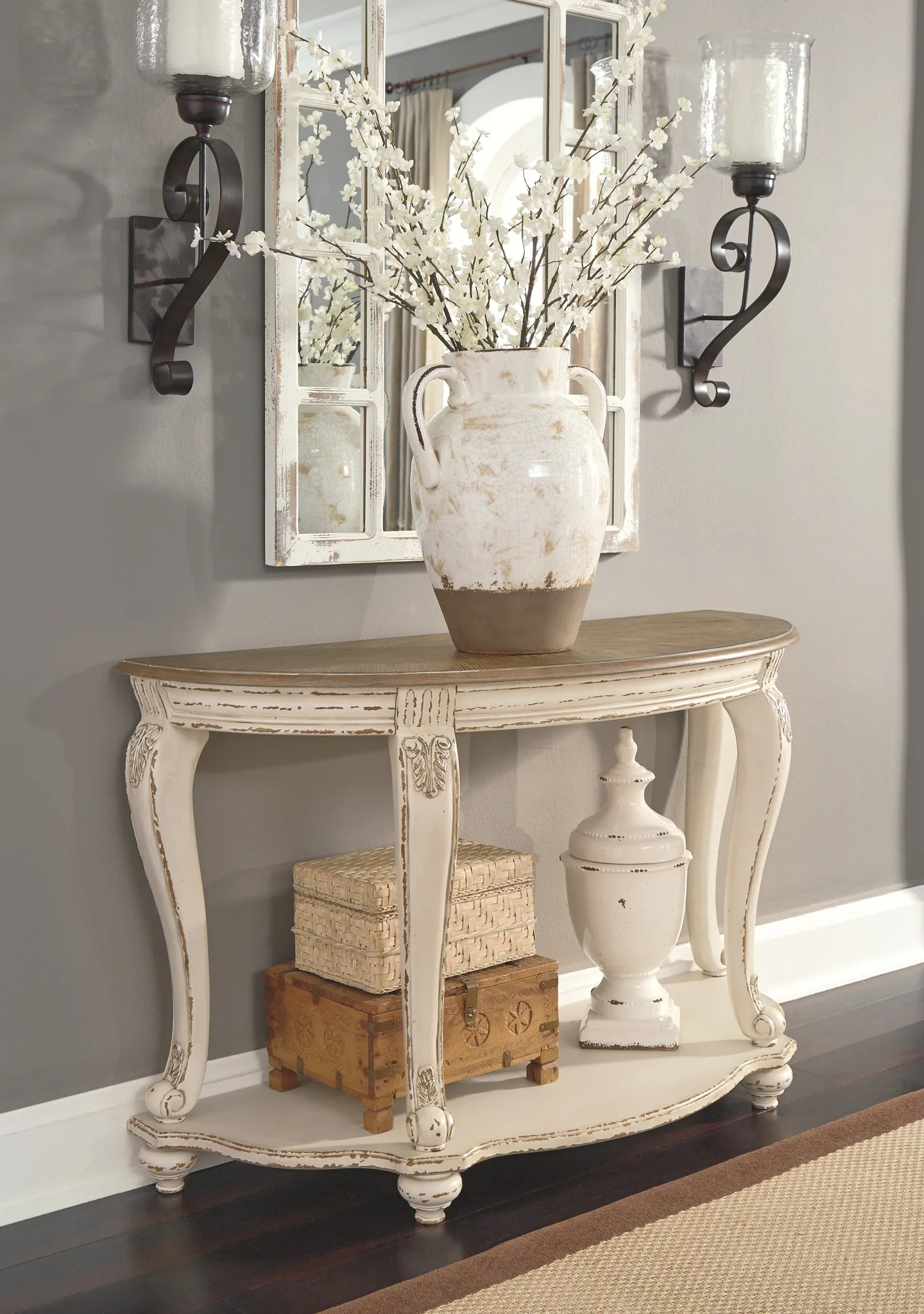 Realyn - White / Brown - Sofa Table