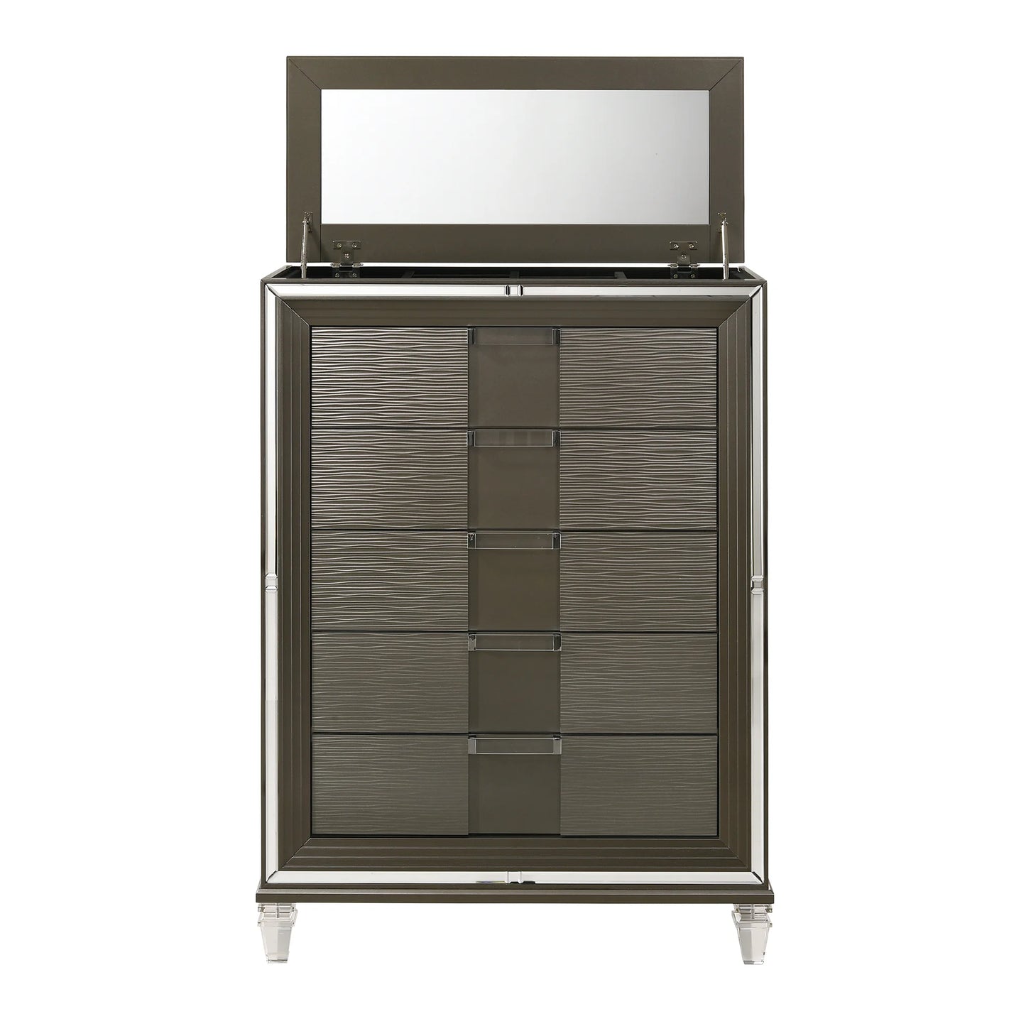 Twenty Nine - 5-Drawer Flip-Top Chest - Dark Brown