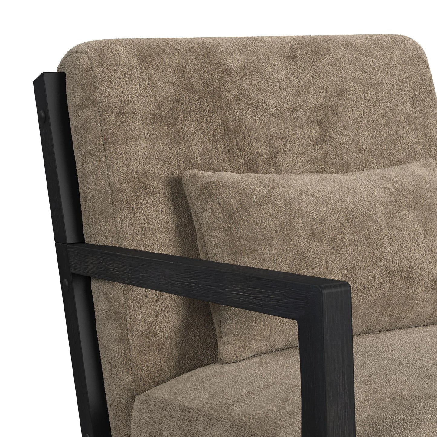 Marina - Chair With Kidney Pillow - Brushed Espresso / Light Brown