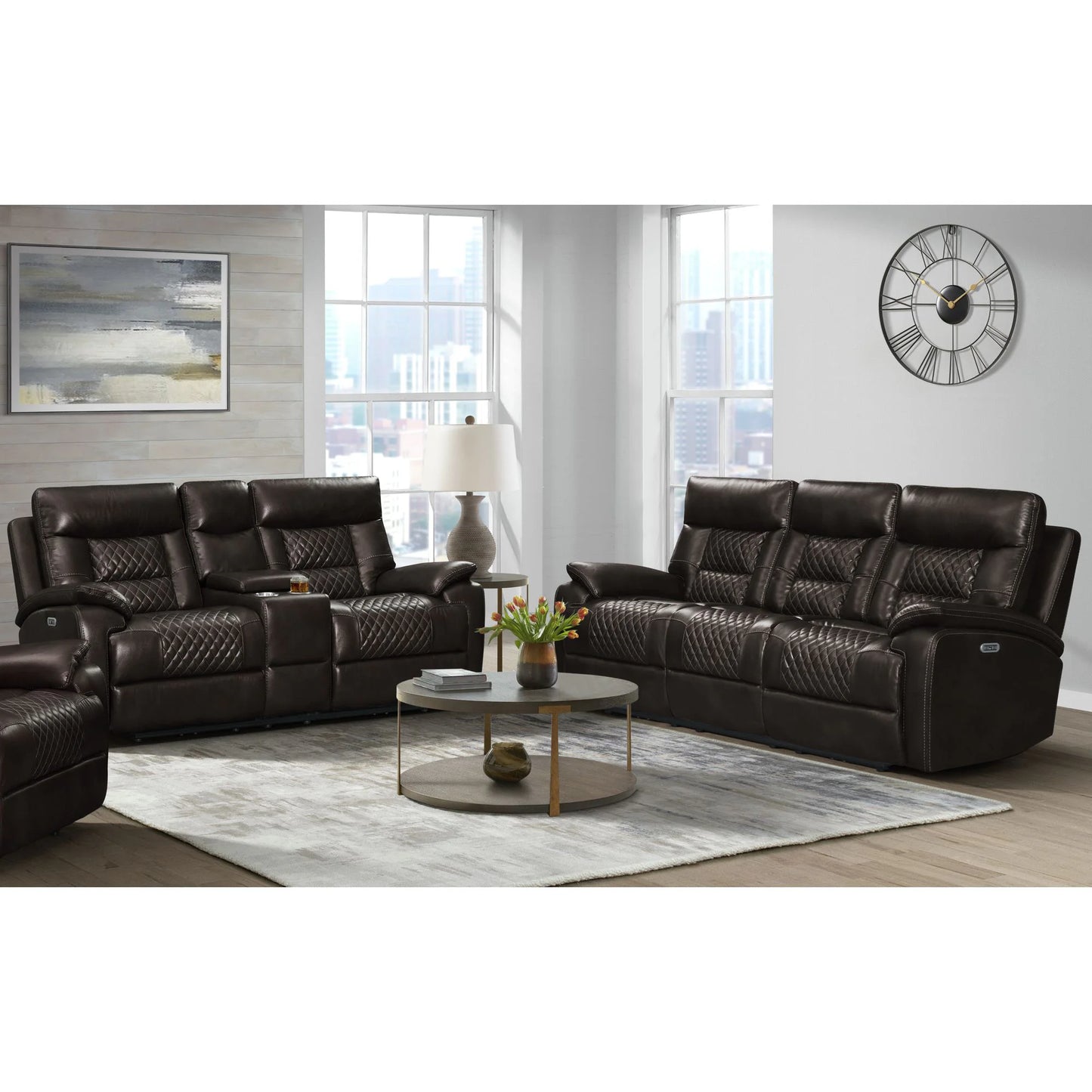 Trinidad - 2 Piece Sofa & Loveseat Living Room Set - Pebble Brown