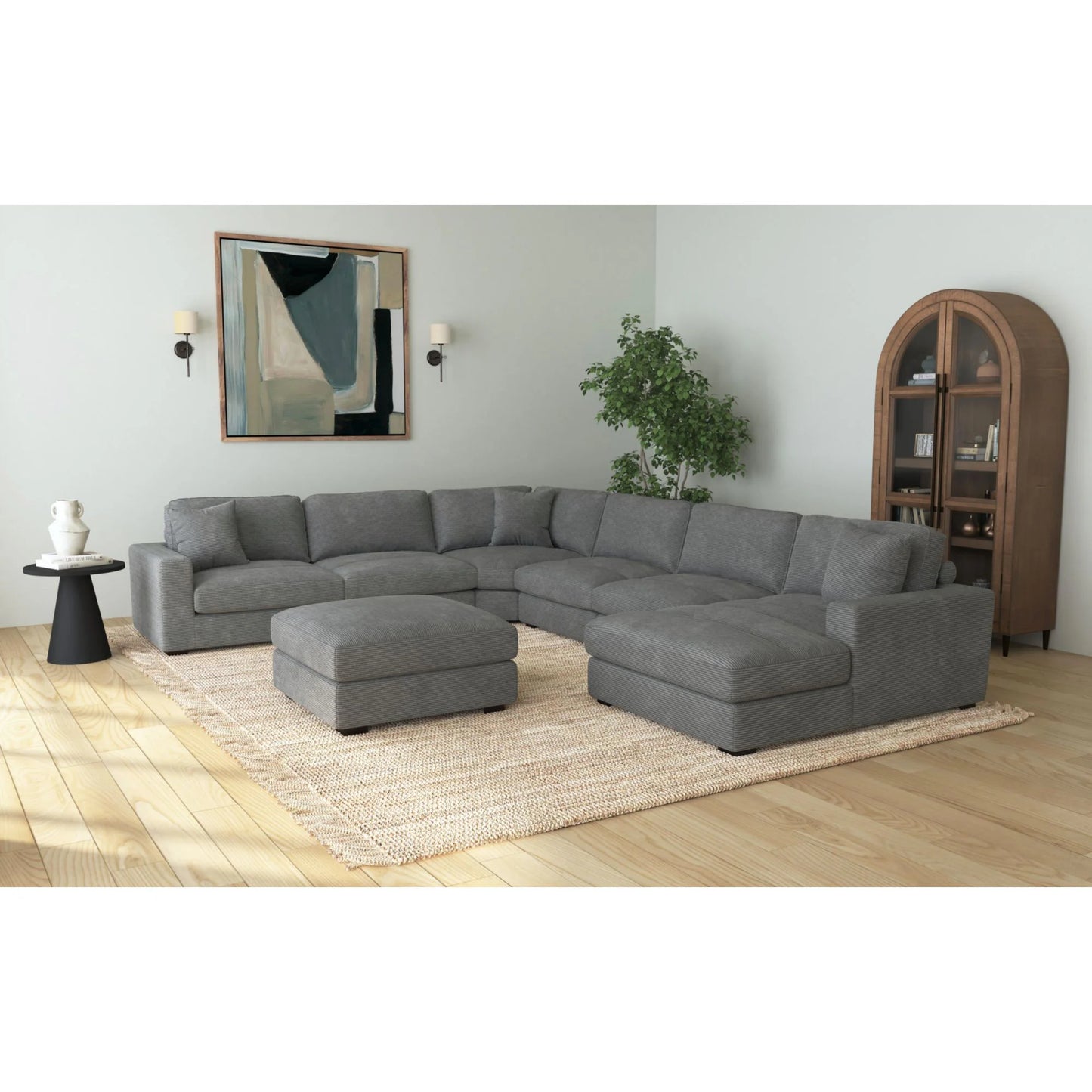 Arizona - Modular Ottoman - Steno Charcoal