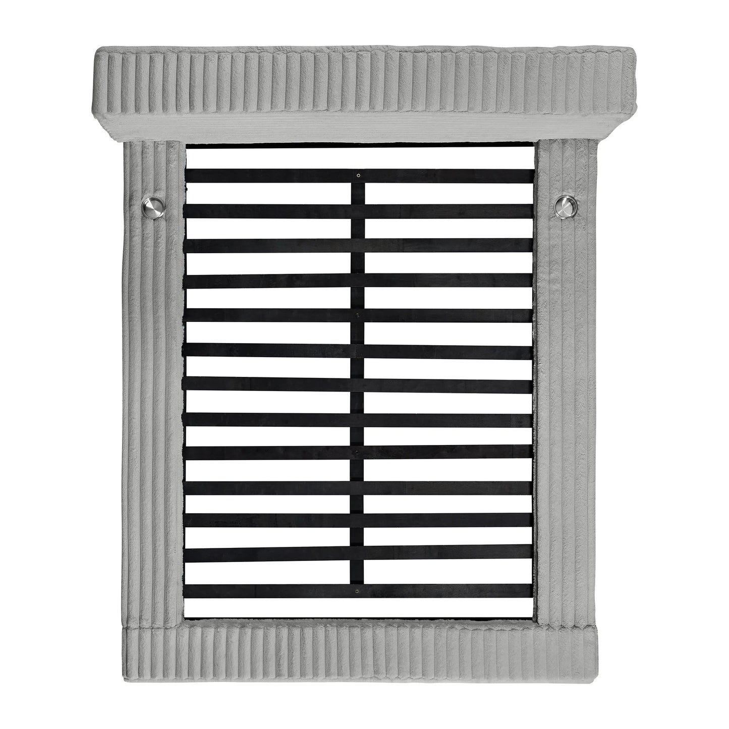 Rosebery - Queen Upholstered Bed With 2 Pillows - Light Gray Corduroy