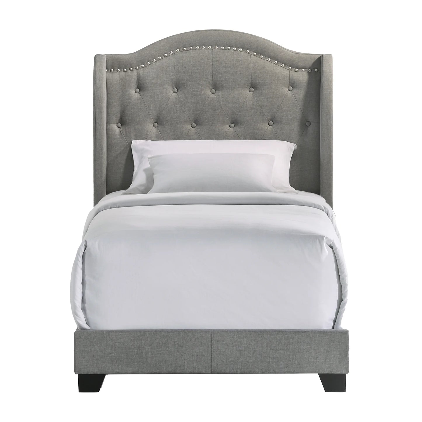 Rhyan - Upholstered Twin Bed - Smoke Finish