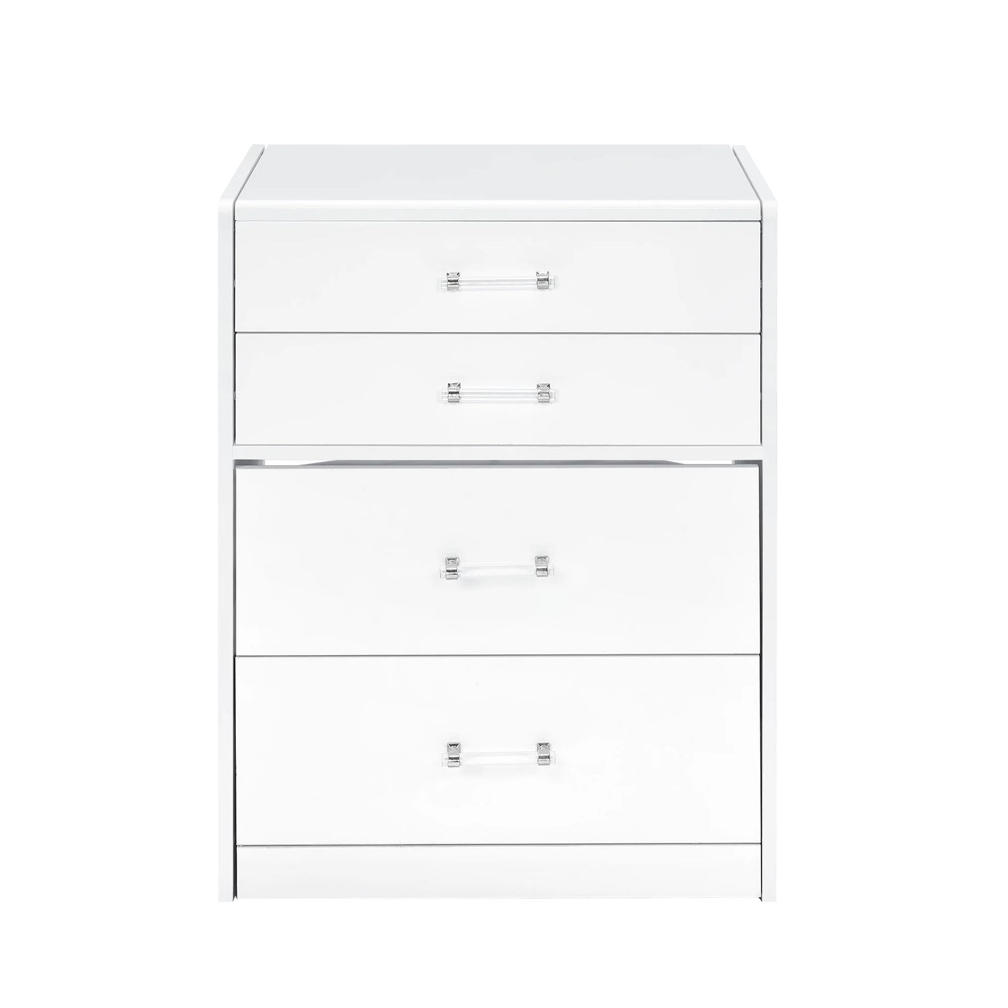 Irvine - Mini Vanity With Stool, LED And USB - Glossy White