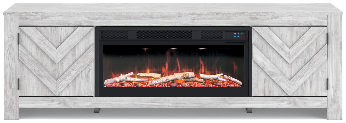 Cayboni - Whitewash - 71" TV Stand With Electric Fireplace