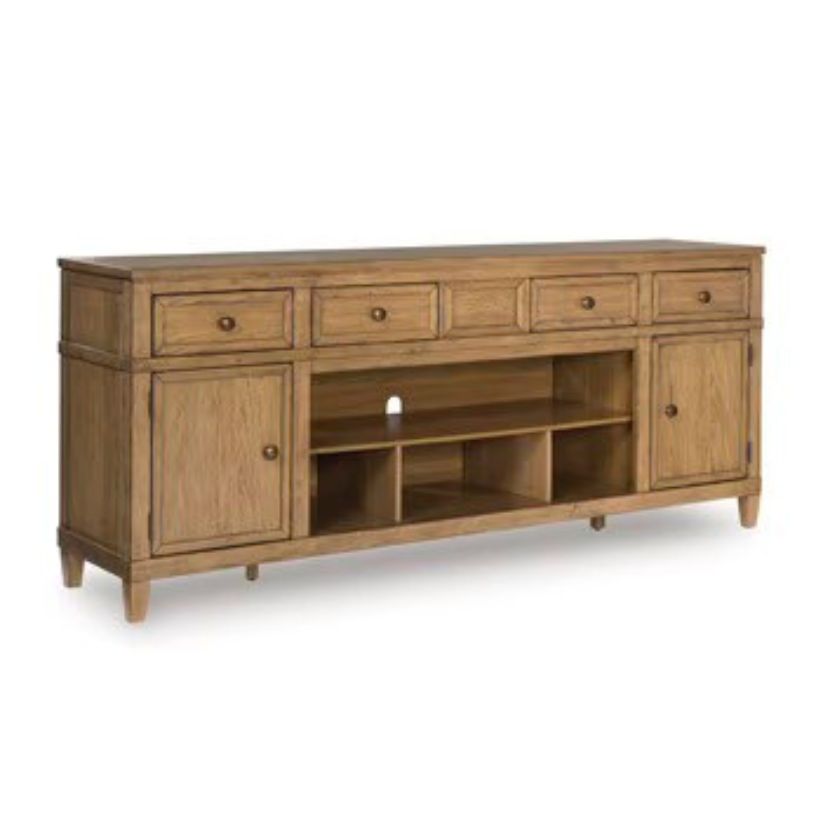 Sharlance - Light Brown - XL TV Stand With Fireplace Option