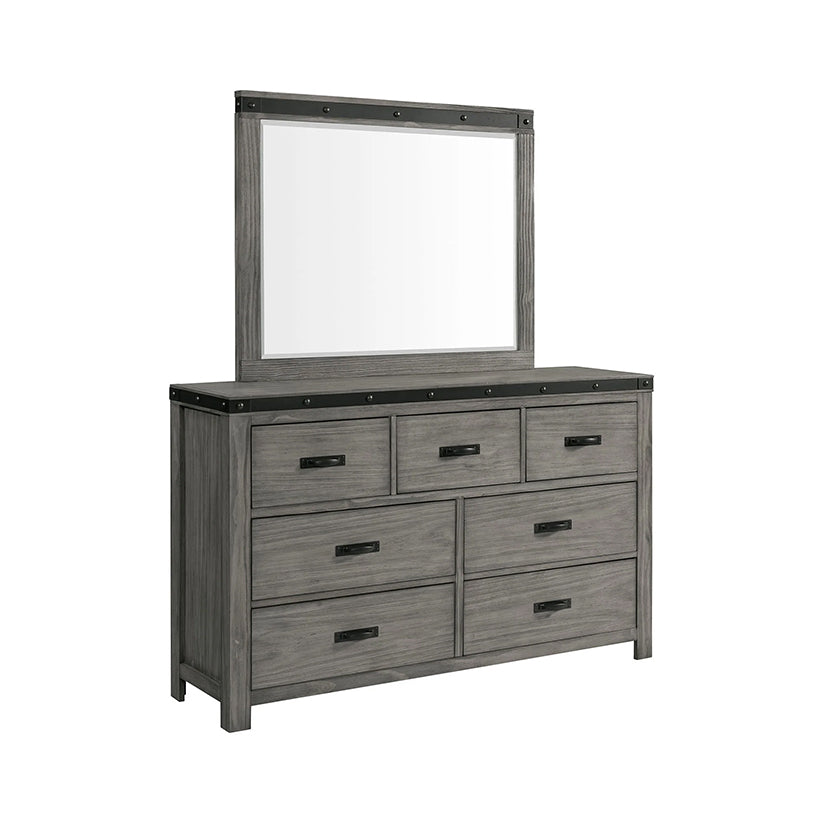 Wade - 7 Drawer Dresser & Mirror Set - Black – Furniture Warehouse Ohio