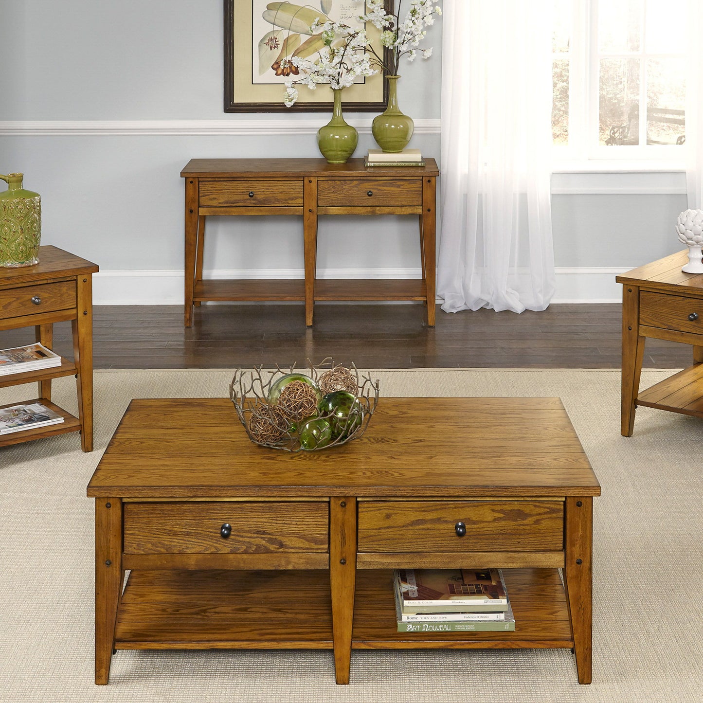 Lake House - Square Lamp Table - Light Brown