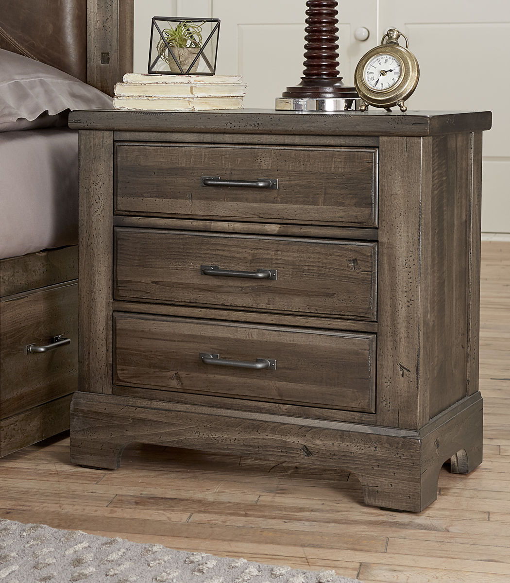 Cool Rustic - 3-Drawers Nightstand - Mink