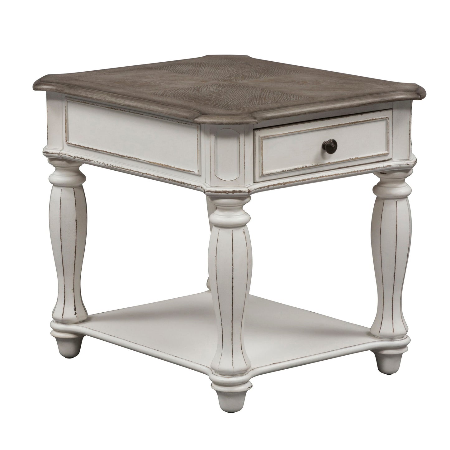 Magnolia Manor - 3 Piece Set (1-Round Cocktail 2-End Tables) - White