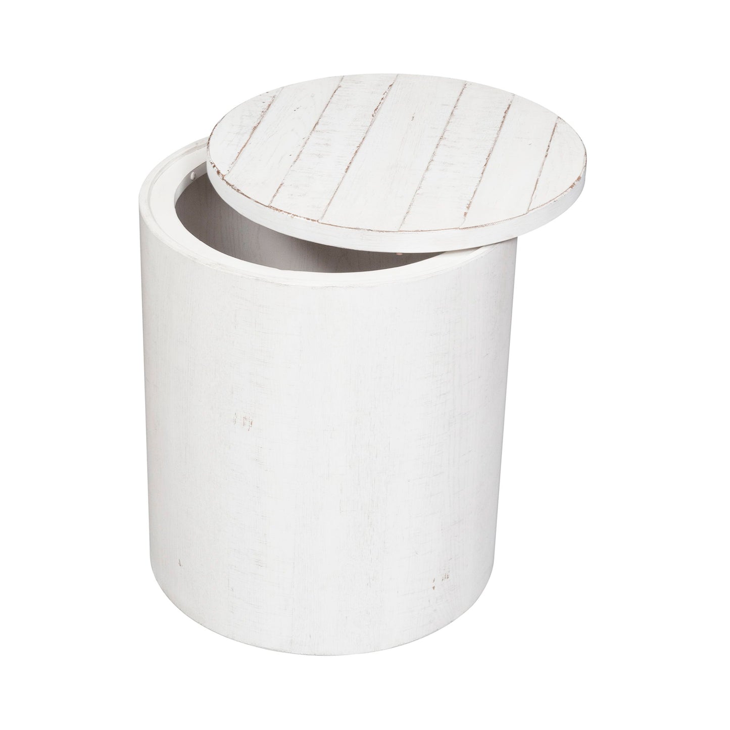Modern Farmhouse - Drum End Table - White