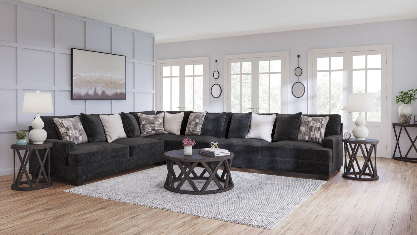 Lavernett - Charcoal - Corner Sofa 4 Pc Sectional