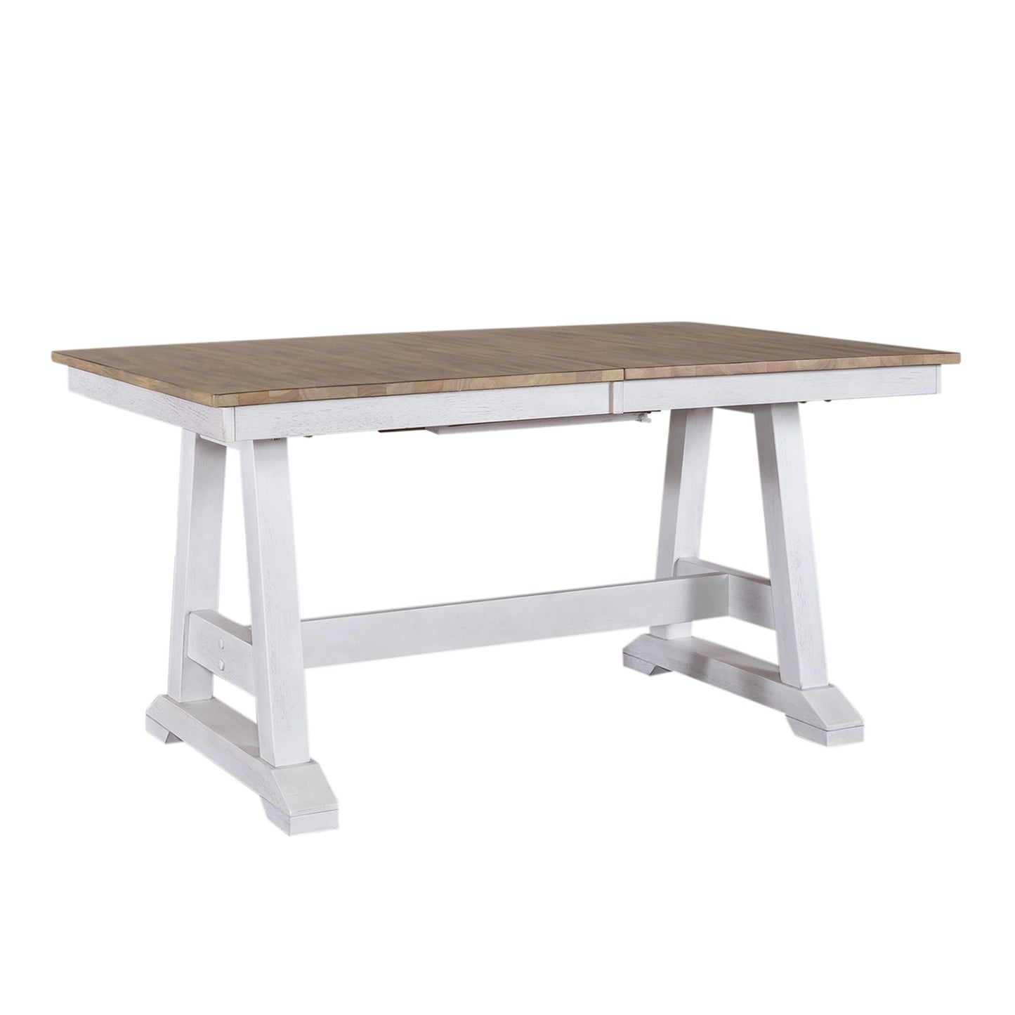 Lindsey Farm - 5 Piece Trestle Table Set - Weathered White
